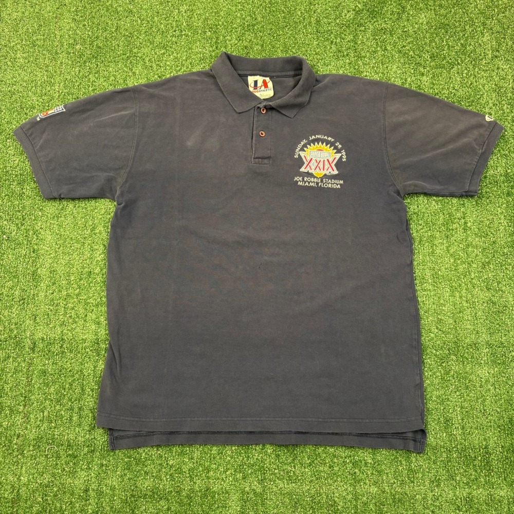 Vintage 90s Logo Athletic Super Bowl XXIX Polo Shirt